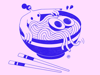 Noodles bath illustration illustration art illustration digital noodles procreate