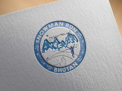 Snowman Run Bhutan art flat illustration illustrator logo logo design minimal typography vector