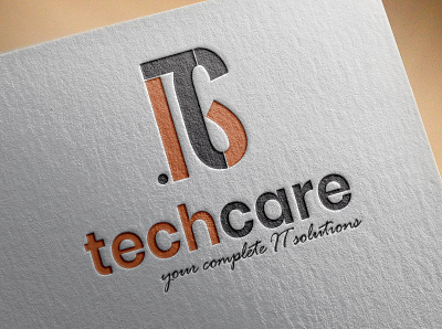 techcare it solution art design flat illustration illustrator logo logo design minimal typography vector