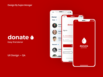 Blood Donate Mobile App🔥🤘 art design flat graphic design illustration illustrator logo minimal typography