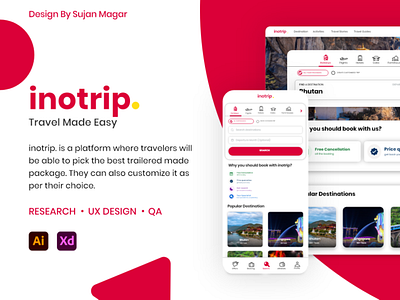 inotrip - Travel Portal Web Application Design 🔥🤘 art branding design flat illustration illustrator logo minimal typography ui