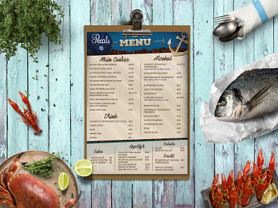 Seafood Menu bar menu business cafe menu classic menu design design menu drink menu drink menus fast food food and beverage food flyer food menu food promo foodtruck menu menu promo print template restaurant screen menu template design