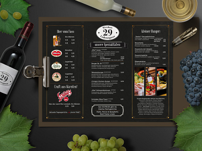 Bar Drinks Menu bar menu business cafe menu classic menu design drink menu illustration logo menu promo screen menu ui