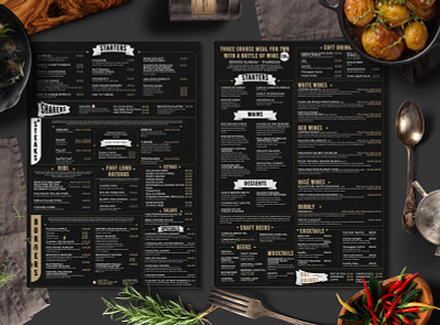 Restaurant Menu Design bar menu business cafe menu classic menu design drink menu illustration logo menu promo screen menu ui