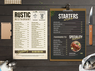 Rustic Menu Design