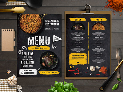 Chalkboard Restaurant Menu Design