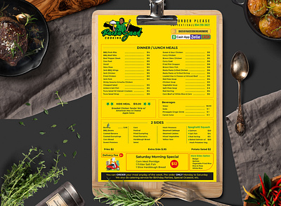 Jamaican Simple Menu Design screen menu