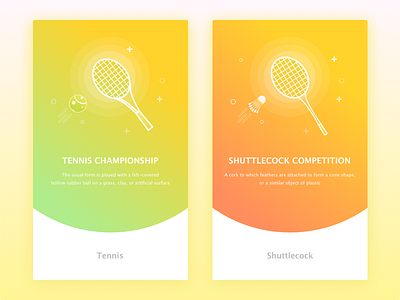 Tennis & Shuttlecock illustration sport