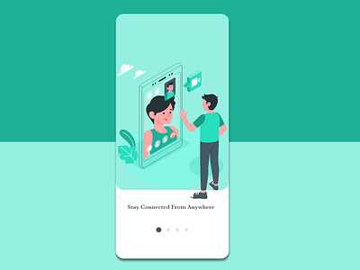 Online messaging app for video and voice call - Intro screen @adobexd @appdesign @dailyui @design appdesign design illustration mobile app mobileapp ui ux web design