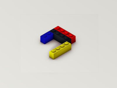 LEGO® "J" 3d cinema 4d depth blur isometric j lego render