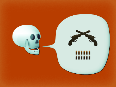 Skull bubble bullets crisp gun skeleton skull speech