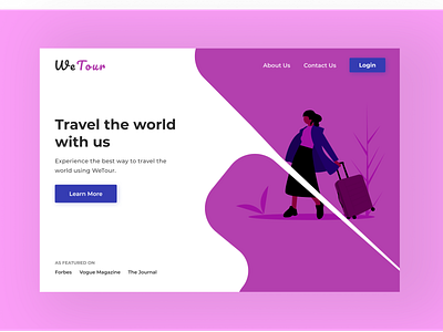 Landing Page for a Traveling Website app branding design icon illustration lettering logo travel agency typography ui ux website