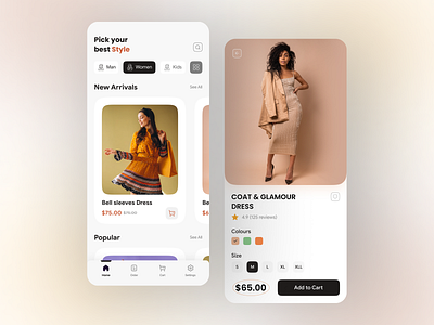 Fashion E-commerce mobile app design