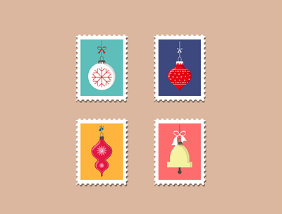 Christmas postage stamps for envelopes, letters and postcards. christmas design envelopes happy new year happy new year 2021 illustration lettering postage stamps vector postcards present santa claus stamps vector