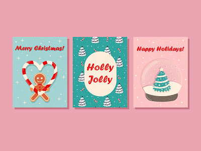 Greeting Cards "Merry Christmas" design happy holiday illustration merry christmas vector