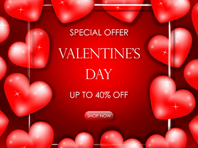 Banner "Special offer for Valentine's Day "