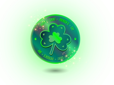 Green coin with clover. Happy St. Patrick's Day. clover coin design green illustration patricks day vector