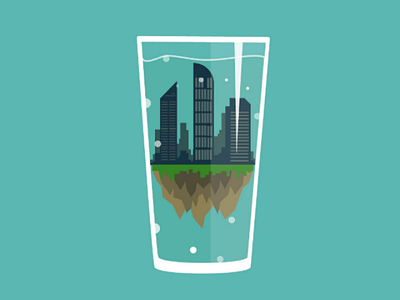 The World in a Cup illustration flat vector geo