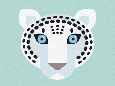 Snow Leopard animal big cats endangered geometric icon illustration leopard