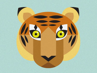 Tiger animal big cat cat endangered geometric icon illustration tiger