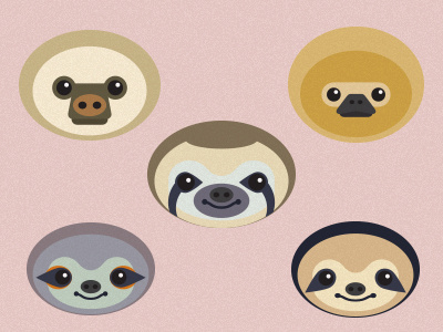 Sloth animal endangered geometric icon illustration sloth