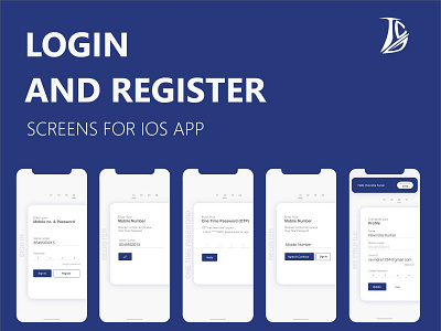 Login Register app design ui design ux design