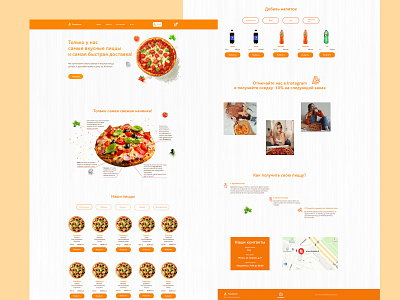 Landing page for the Pizza delivery service