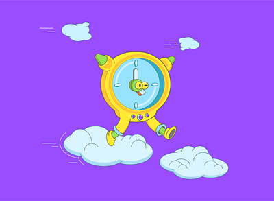 time is running 2d character designs design drawing illustration illustrator social network time vector