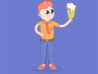 beer boy 2d character designs design drawing illustration illustrator vector