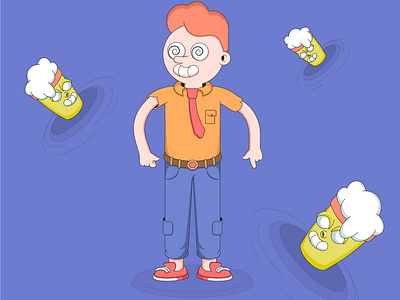 beer boy 2d branding character designs design drawing illustration illustrator vector