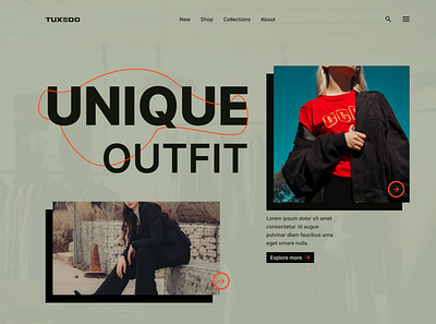 Fashion Website Landing Page branding design graphic design store ui
