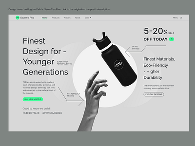 Modern Water Bottle Landing Page