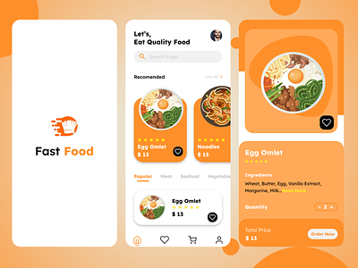 Food App Design app design figma flat design graphic design illustration logo mobile app ui ui ux