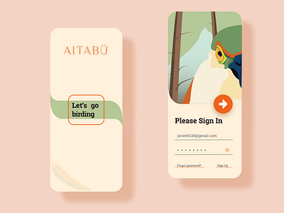 AitabÜ: Let's go birding! app art design illustration illustrator logo minimal ui vector