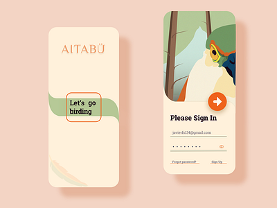 AitabÜ: Let's go birding! app art design illustration illustrator logo minimal ui vector