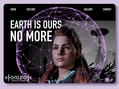 The Horizon homepage branding design game game art gaming guerrillagames homepage horizon illustration illustrator ps4 ui web