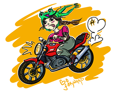 Motorcycle digital illustration 🐸
