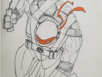 Michelangelo Soledad batman's belt illustration michelangelo pencil tmnt