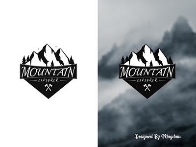 Mountain Explorer art branding design flat icon illustrator logo minimal retro typography vector vintage