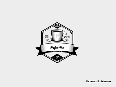 Coffee Hut branding coffee curved flat hut illustrator lettering luxury minimal vector vintage