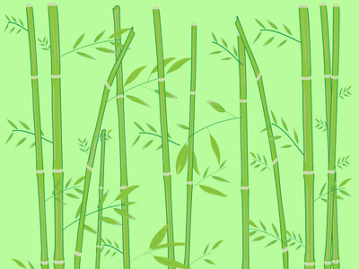 bamboo with branches and moldings on a green background