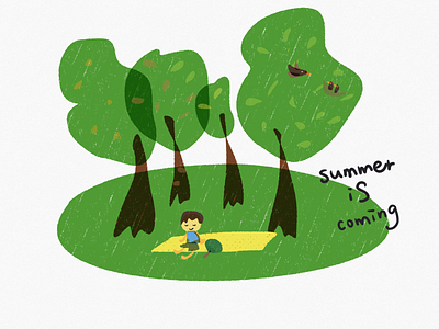 Summer drawing illustraion