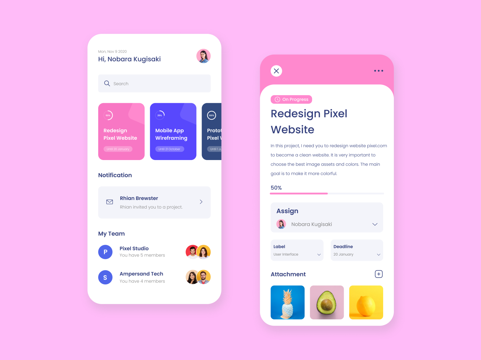 Project Management App by Jordan Frisay Himawan on Dribbble