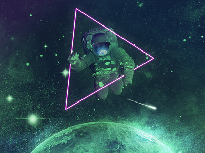 Neon astronaut - Photo Manipulation