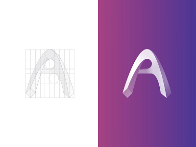 "A" Monogram alphabet branding branding and identity color grid logo logo icon monogram sketches vector