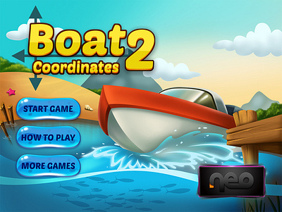 Boat 2 game UI design animation app art branding design illustration ui ux web website