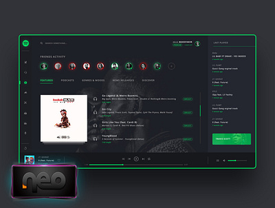 Conceptual layout of Spotify music player app brand branding creative design ui ux web website