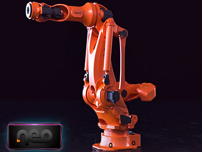 Industrial Arm 3d Design 3d app arm brand design illustrator industrial logo robot ui ux vray website