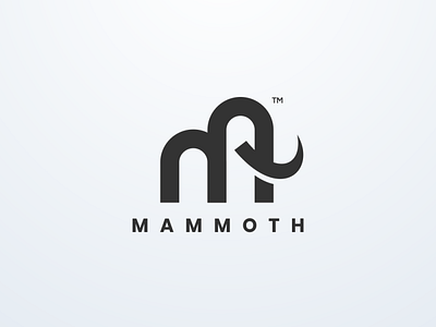Mammoth logo animal app icon branding design elephant flat icon illustration logo mammoth monogram simple logo