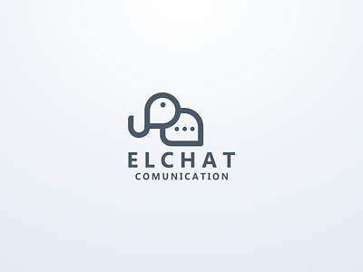 Elchat logo animals app icon brand branding chat clean comunication design e logo elephant flat icon illustration logo logos monogram simple logo